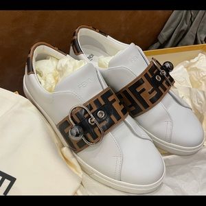White leather Fendi sneakers size 7